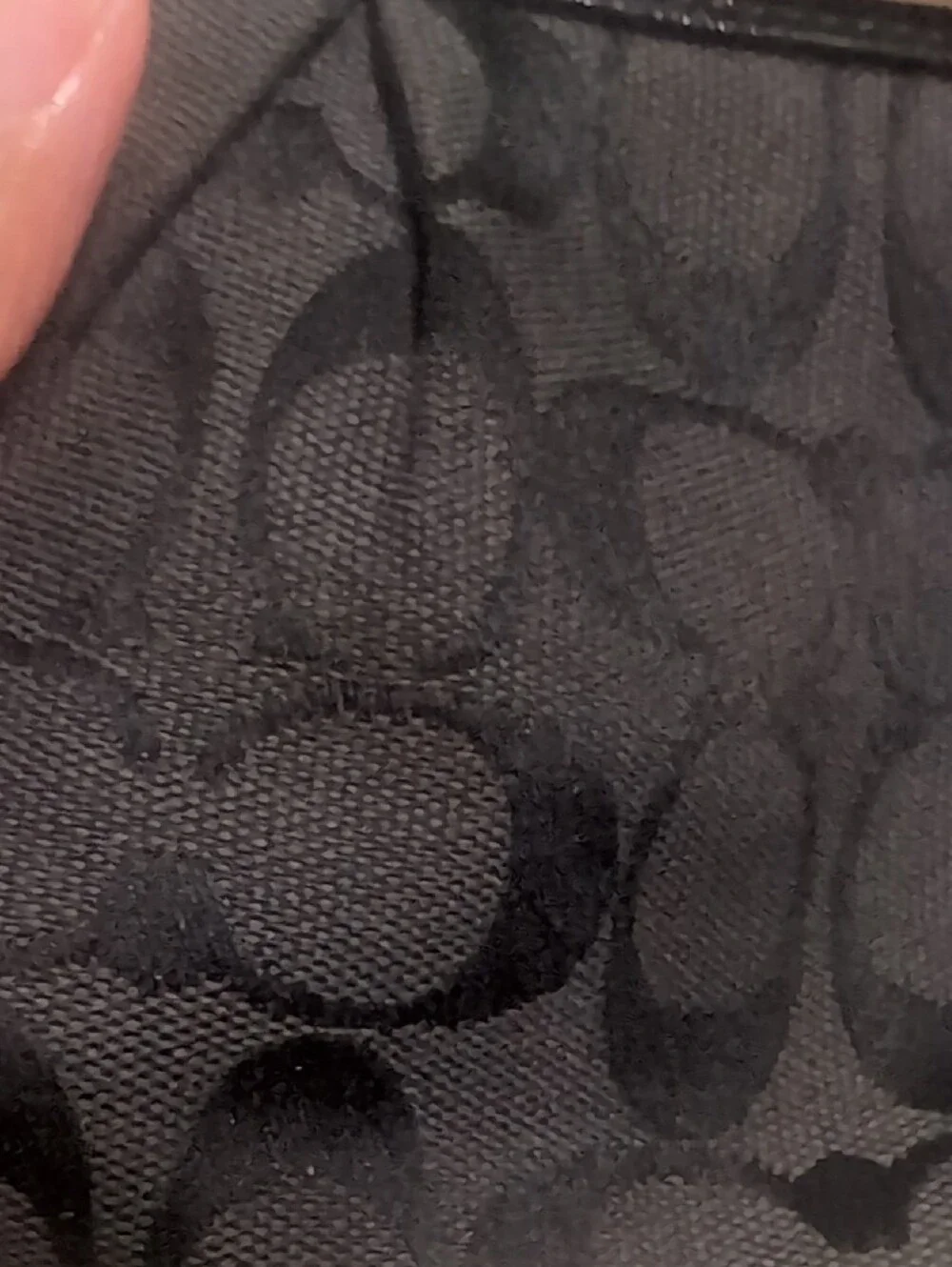 Coach Black Signature C Logo Wristlet